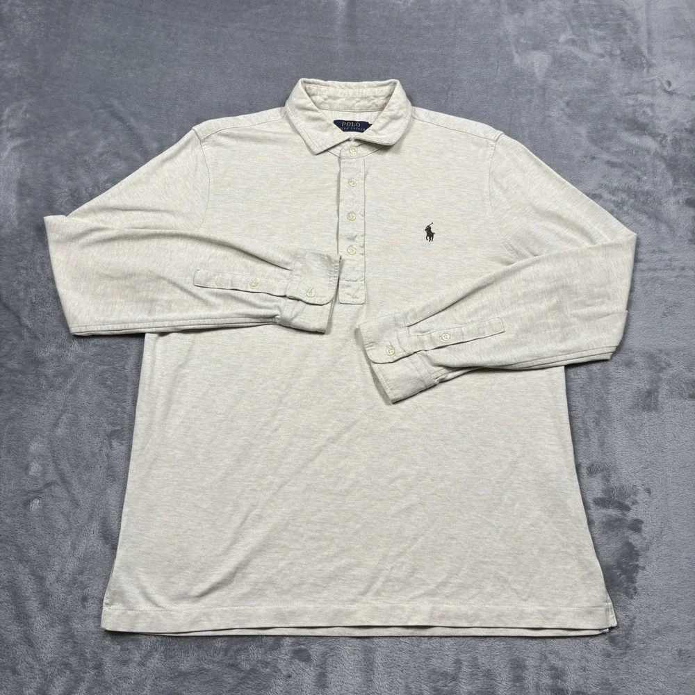 Vintage Polo Ralph Lauren Knit Oxford Polo Shirt 4-Button Pullover Men's Size L